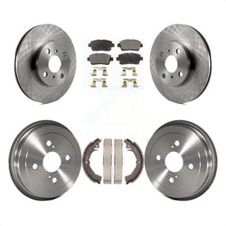 Front Rear Disc Brake Rotors Semi-Metallic Pads And Drum Kit For 2001-2005 Toyota Echo K8F-103220