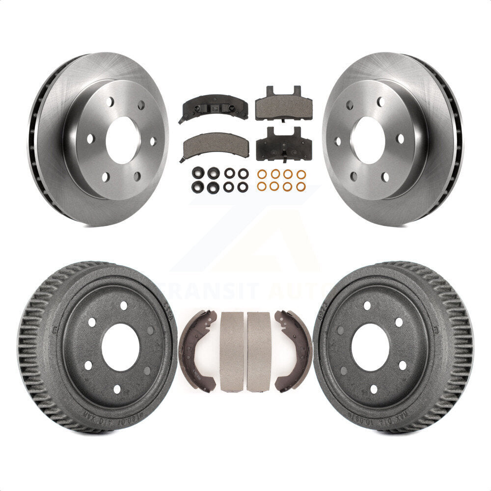 Front Rear Disc Brake Rotors Semi-Metallic Pads And Drum Kit For Chevrolet K1500 GMC Yukon Blazer K8F-103223 by Transit Auto