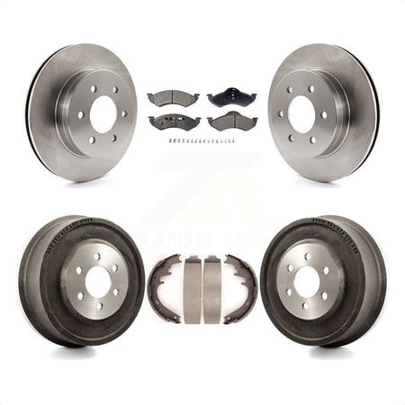 Front Rear Disc Brake Rotors Semi-Metallic Pads And Drum Kit For 2000-2002 Dodge Dakota Durango K8F-103239 by Transit Auto