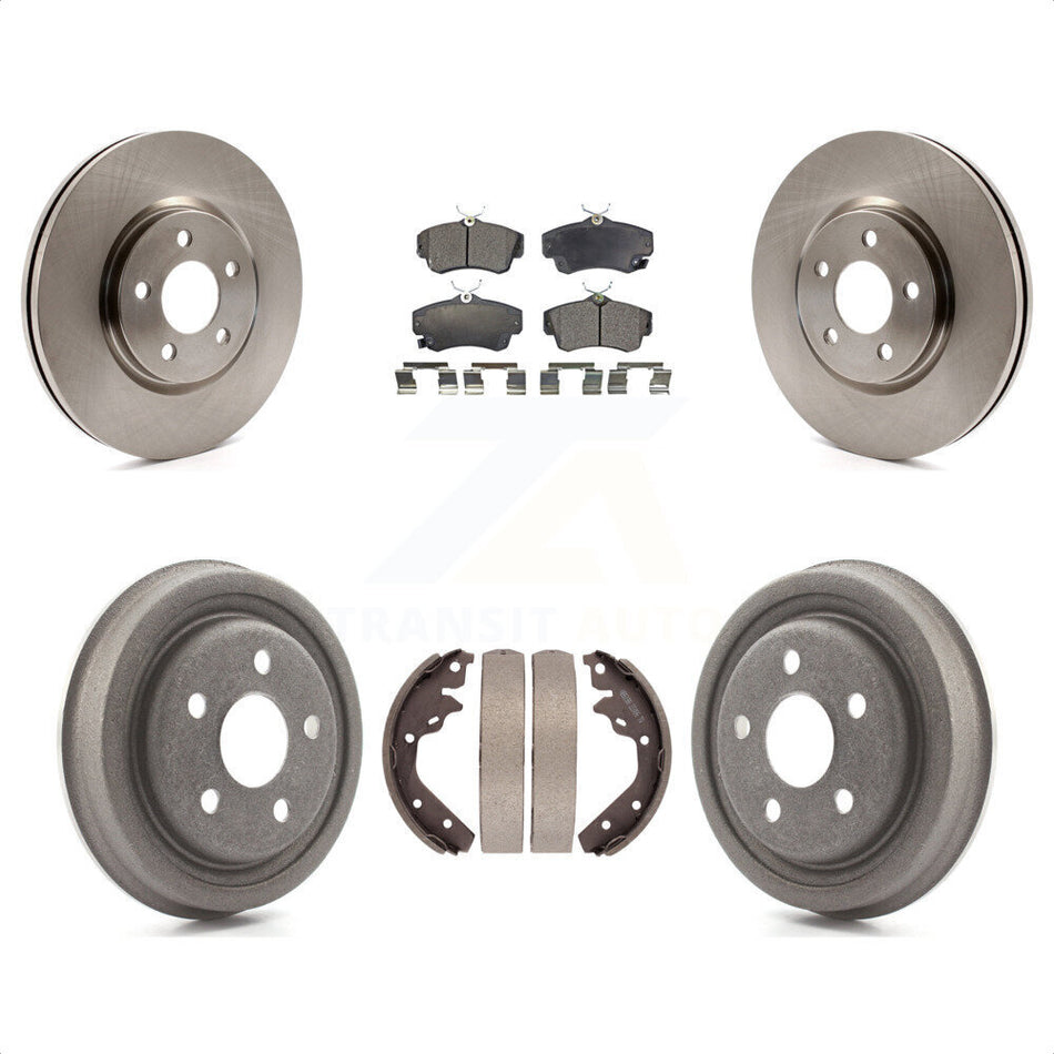 Front Rear Disc Brake Rotors Semi-Metallic Pads And Drum Kit For 2003 Dodge Neon SRT-4 K8F-103244 by Transit Auto