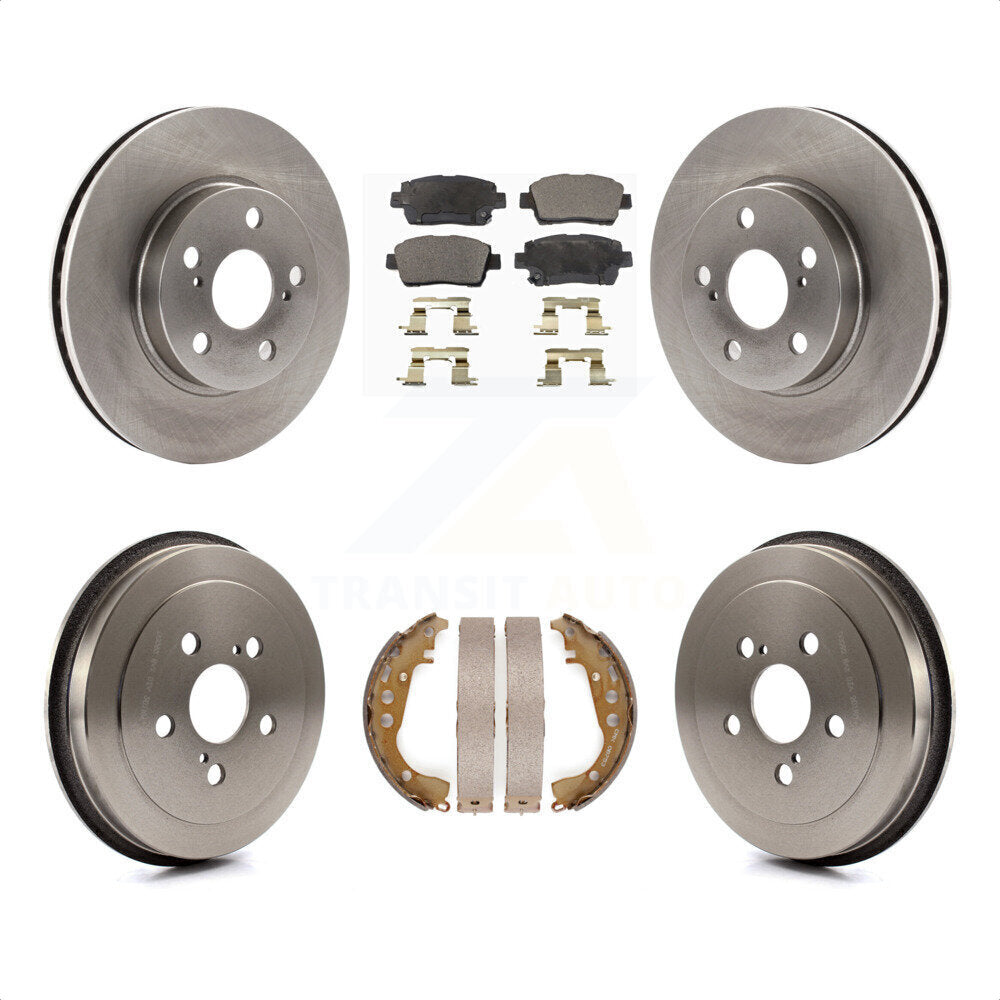 Front Rear Disc Brake Rotors Semi-Metallic Pads And Drum Kit For 2000 Toyota Celica GT K8F-103245 by Transit Auto