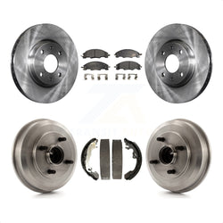 Front Rear Disc Brake Rotors Semi-Metallic Pads And Drum Kit For 2008 Ford Focus Wheel Bearing Includes K8F-103255