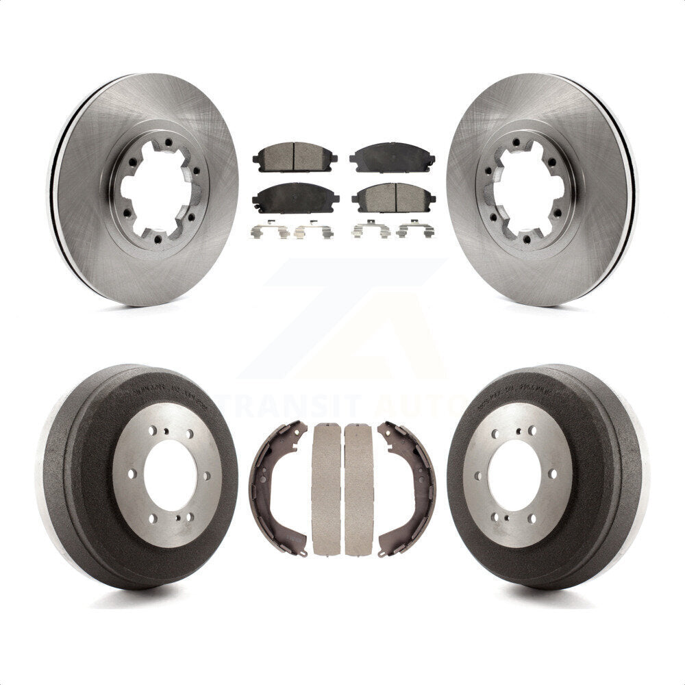 Front Rear Disc Brake Rotors Semi-Metallic Pads And Drum Kit For Nissan Pathfinder INFINITI QX4 K8F-103258 by Transit Auto