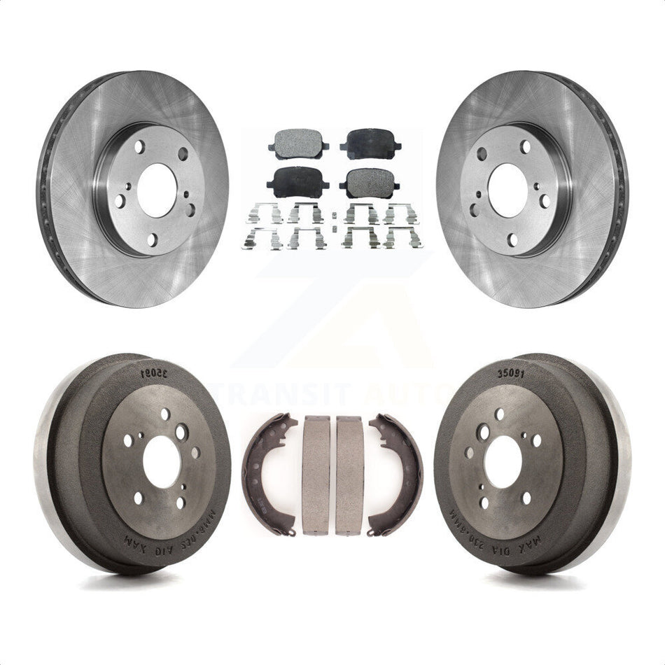 Front Rear Disc Brake Rotors Semi-Metallic Pads And Drum Kit For 2002-2003 Toyota Solara 2.4L K8F-103260 by Transit Auto