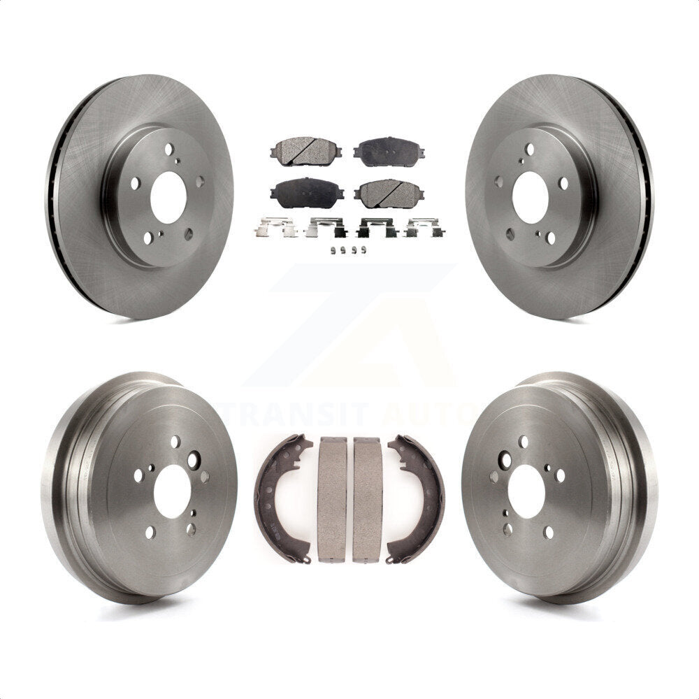 Front Rear Disc Brake Rotors Semi-Metallic Pads And Drum Kit For 2005-2006 Toyota Camry SE XLE Vehicles Manufactured In Japan K8F-103263 by Transit Auto