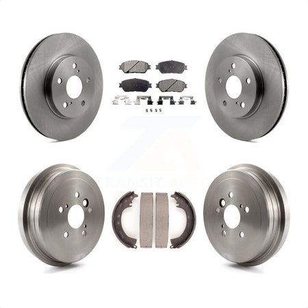 Front Rear Disc Brake Rotors Semi-Metallic Pads And Drum Kit For 2005-2006 Toyota Camry SE XLE Vehicles Manufactured In Japan K8F-103263 by Transit Auto