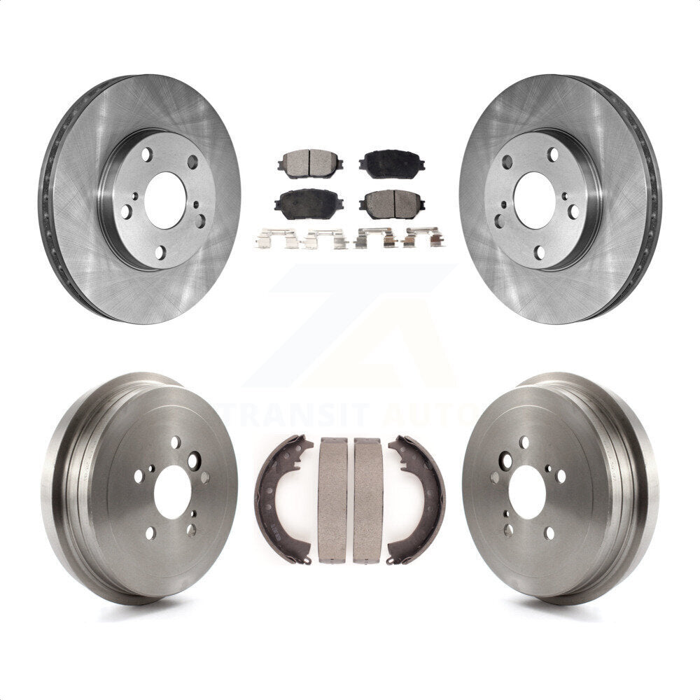 Front Rear Disc Brake Rotors Semi-Metallic Pads And Drum Kit For 2005-2006 Toyota Camry Base LE Vehicles Manufactured In Japan K8F-103264 by Transit Auto