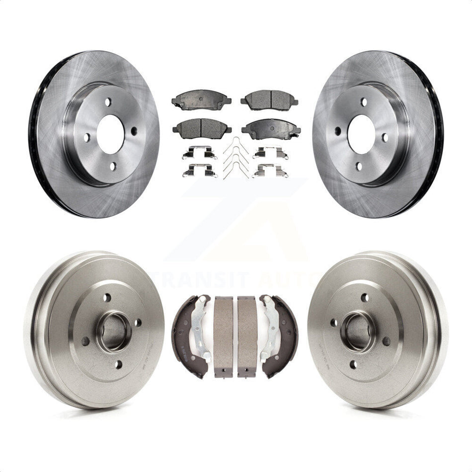 Front Rear Disc Brake Rotors Semi-Metallic Pads And Drum Kit For Nissan Versa Note Micra K8F-103267 by Transit Auto