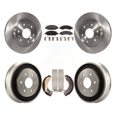 Front Rear Disc Brake Rotors Semi-Metallic Pads And Drum Kit For Chevrolet Silverado 1500 GMC Sierra Classic K8F-103276 by Transit Auto