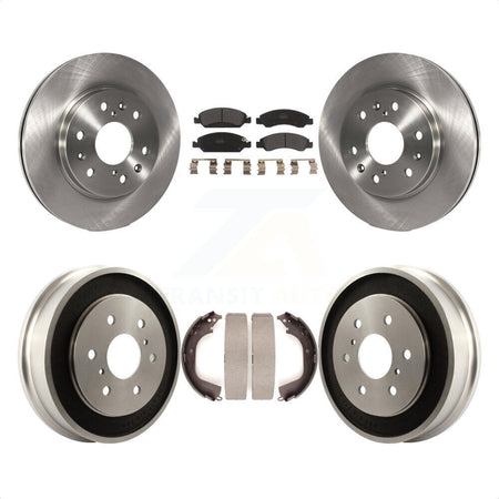 Front Rear Disc Brake Rotors Semi-Metallic Pads And Drum Kit For 2008-2008 Chevrolet Silverado 1500 GMC Sierra With Vehicles Using Hold Down Pins K8F-103278 by Transit Auto