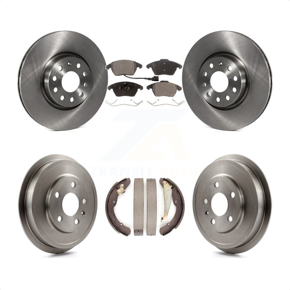 Front Rear Disc Brake Rotors Semi-Metallic Pads And Drum Kit For Volkswagen Jetta Beetle With 312mm Diameter Rotor K8F-103279 by Transit Auto