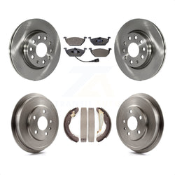 Front Rear Disc Brake Rotors Semi-Metallic Pads And Drum Kit For 2011-2012 Volkswagen Jetta With 280mm Diameter Rotor K8F-103280
