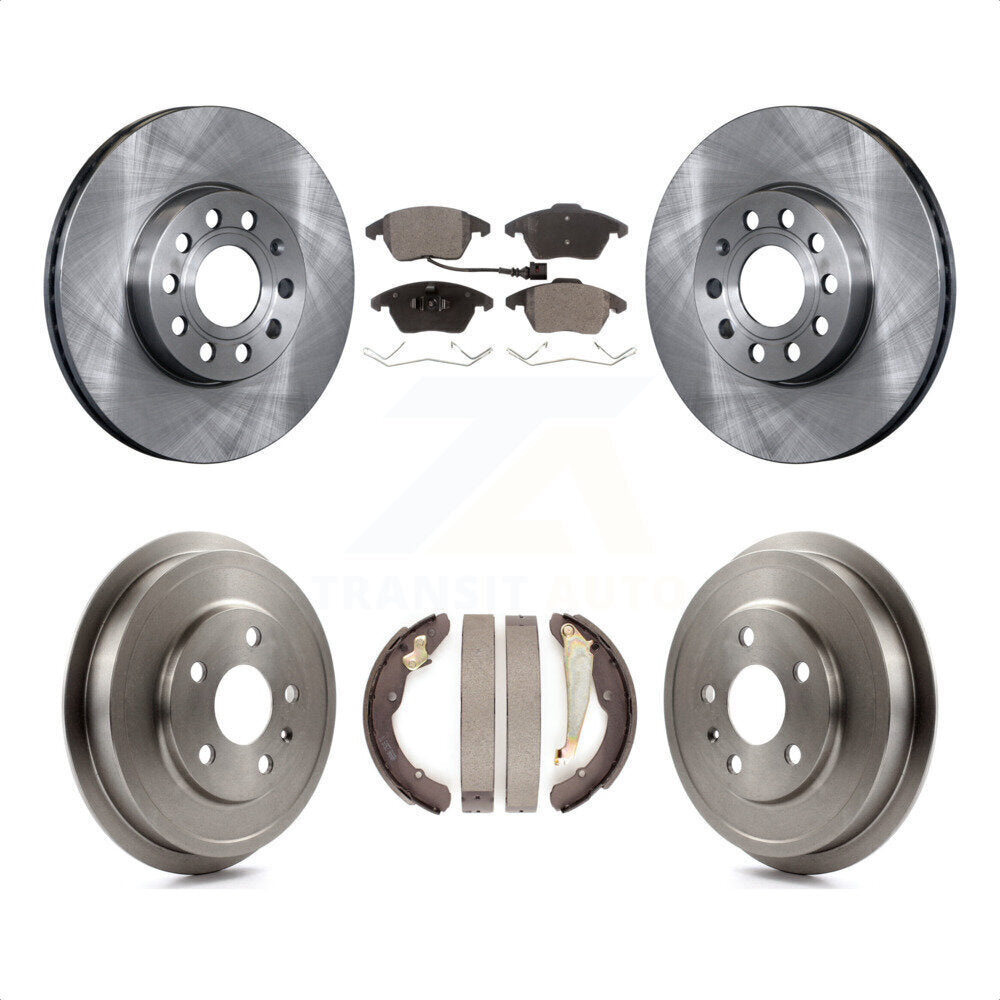 Front Rear Disc Brake Rotors Semi-Metallic Pads And Drum Kit For Volkswagen Jetta Beetle With 288mm Diameter Rotor K8F-103281 by Transit Auto