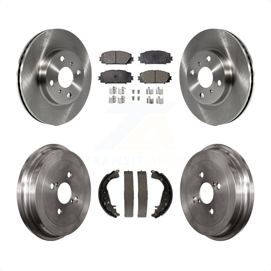 Front Rear Disc Brake Rotors Semi-Metallic Pads And Drum Kit For Toyota Yaris K8F-103285 by Transit Auto