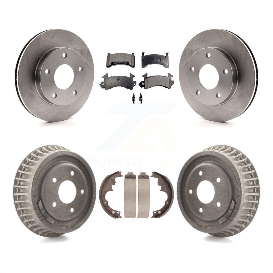 Front Rear Disc Brake Rotors Semi-Metallic Pads And Drum Kit For Chevrolet S10 GMC Sonoma Blazer Jimmy Oldsmobile Bravada Typhoon K8F-103293 by Transit Auto