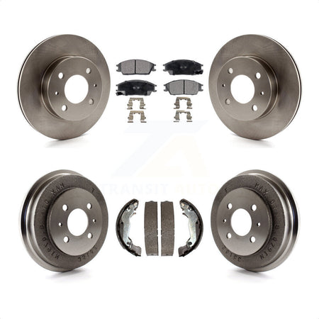 Front Rear Disc Brake Rotors Semi-Metallic Pads And Drum Kit For 2003-2005 Hyundai Accent K8F-103303 by Transit Auto