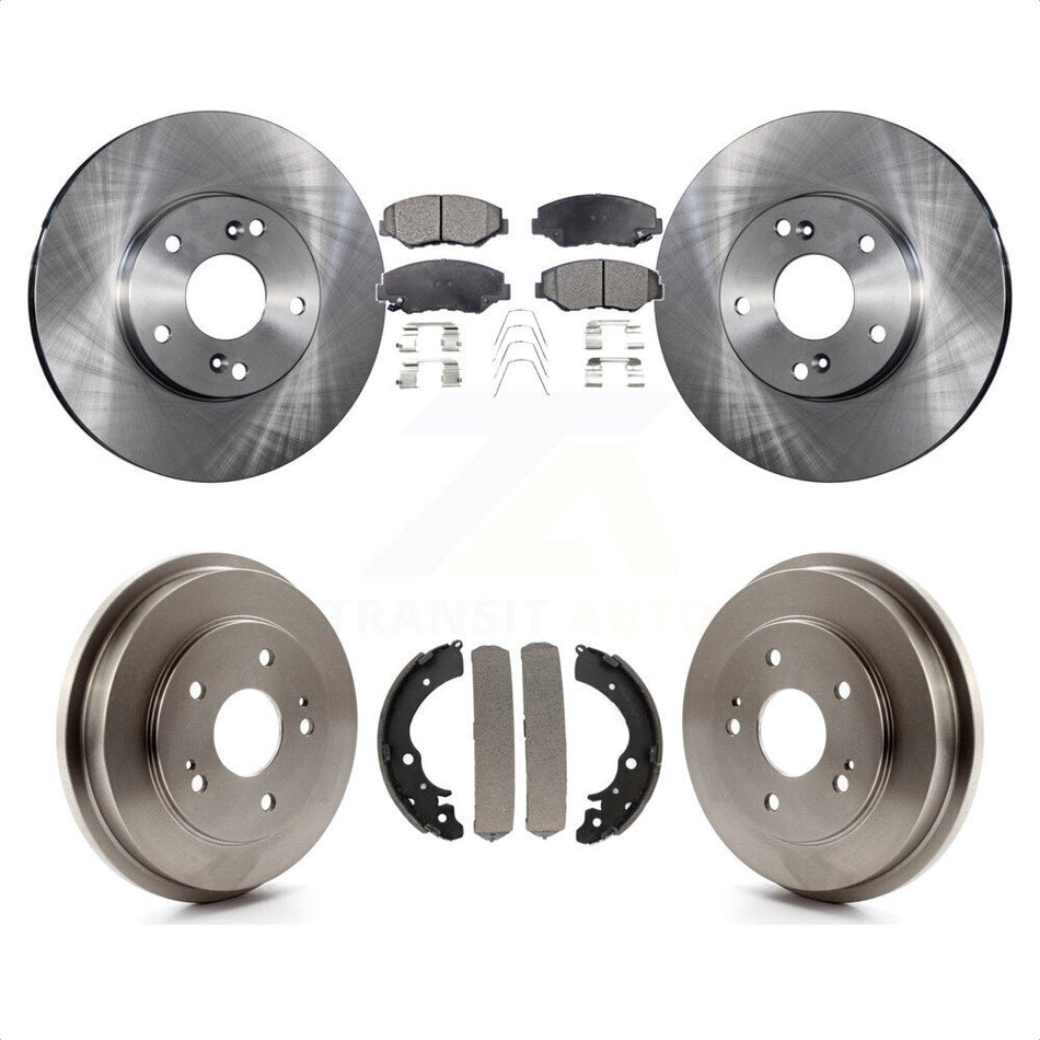 Front Rear Disc Brake Rotors Semi-Metallic Pads And Drum Kit For Honda Accord Fit K8F-103311 by Transit Auto