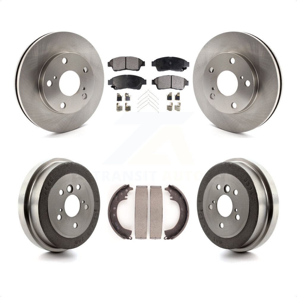 Front Rear Disc Brake Rotors Semi-Metallic Pads And Drum Kit For Toyota Camry 2.2L K8F-103320 by Transit Auto