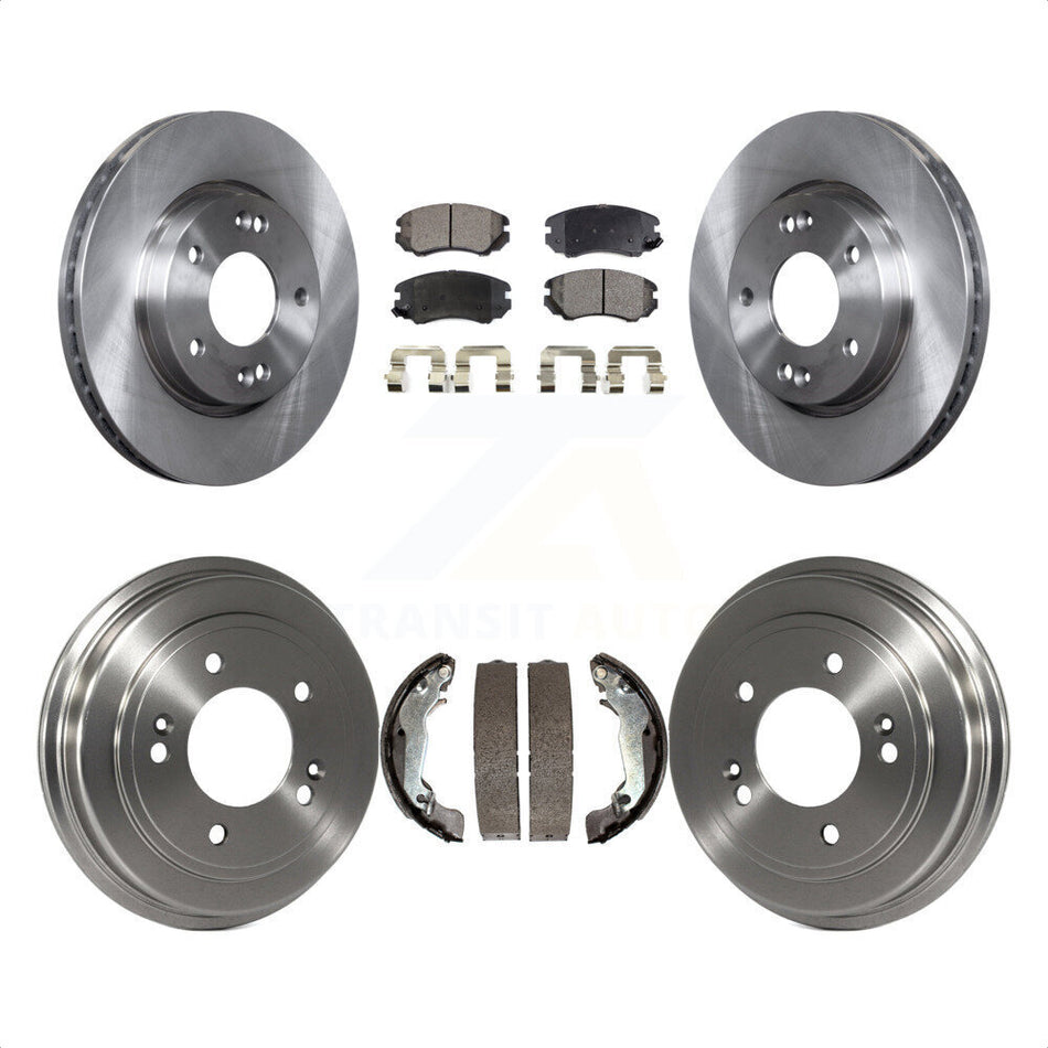 Front Rear Disc Brake Rotors Semi-Metallic Pads And Drum Kit For Hyundai Elantra K8F-103325 by Transit Auto