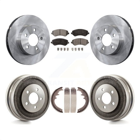 Front Rear Disc Brake Rotors Semi-Metallic Pads And Drum Kit For 2002 Jeep Liberty K8F-103331 by Transit Auto