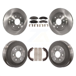 Front Rear Disc Brake Rotors Semi-Metallic Pads And Drum Kit For Chevrolet Silverado 1500 GMC Sierra K8F-103334
