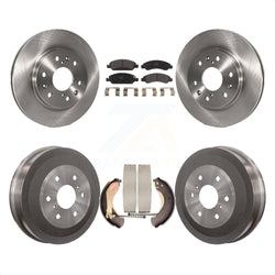 Front Rear Disc Brake Rotors Semi-Metallic Pads And Drum Kit For 2009-2009 Chevrolet Silverado 1500 GMC Sierra Except Vehicles Using Hold Down Pins K8F-103335