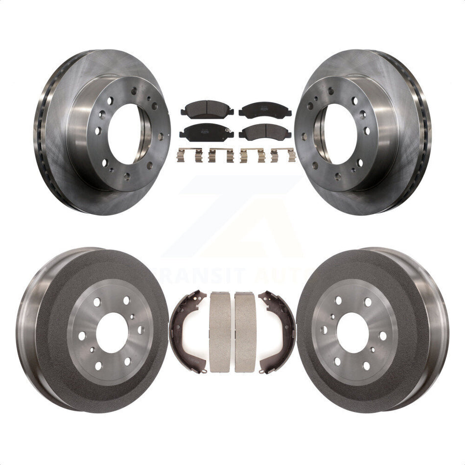 Front Rear Disc Brake Rotors Semi-Metallic Pads And Drum Kit For 2011 Chevrolet Silverado 1500 Hybrid K8F-103336 by Transit Auto