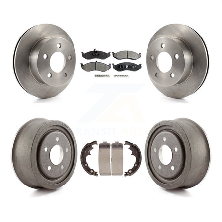 Front Rear Disc Brake Rotors Semi-Metallic Pads And Drum Kit For Jeep Wrangler K8F-103341 by Transit Auto