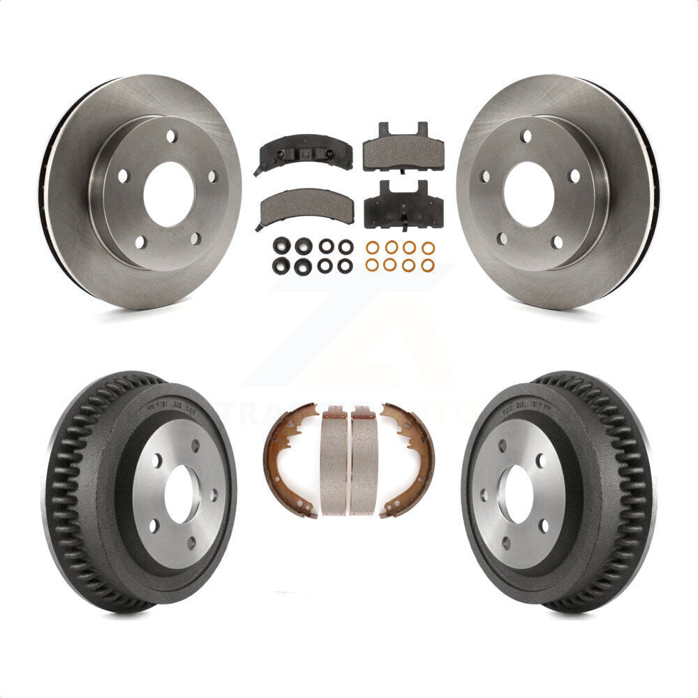 Front Rear Disc Brake Rotors Semi-Metallic Pads And Drum Kit For 1994-1999 Dodge Ram 1500 4WD K8F-103342 by Transit Auto