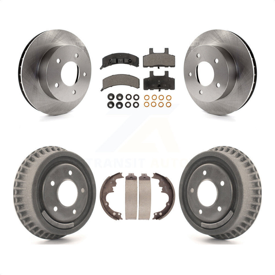 Front Rear Disc Brake Rotors Semi-Metallic Pads And Drum Kit For 1990-2002 Chevrolet Astro GMC Safari AWD K8F-103347 by Transit Auto