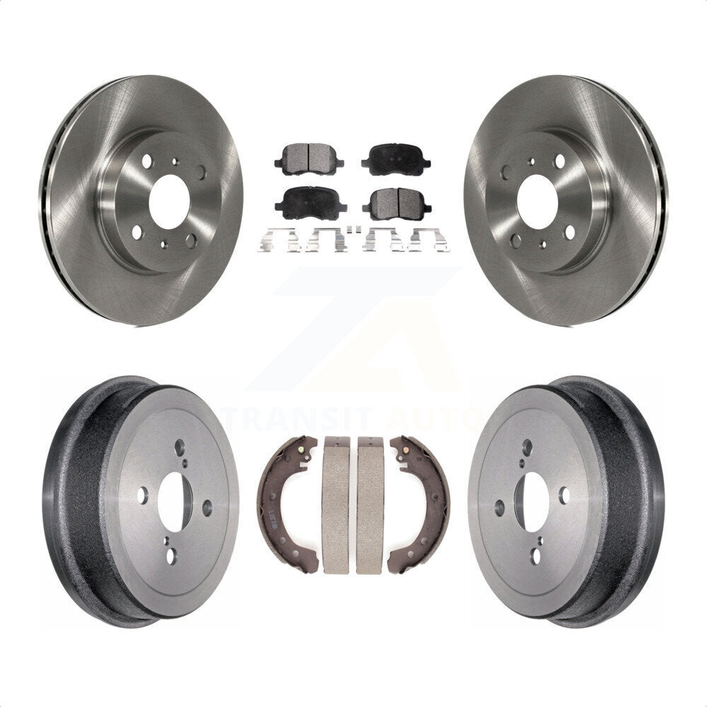 Front Rear Disc Brake Rotors Semi-Metallic Pads And Drum Kit For 2002 Toyota Corolla From 04 02 K8F-103353 by Transit Auto