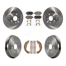 Front Rear Disc Brake Rotors Semi-Metallic Pads And Drum Kit For 2004-2008 Toyota Prius K8F-103369