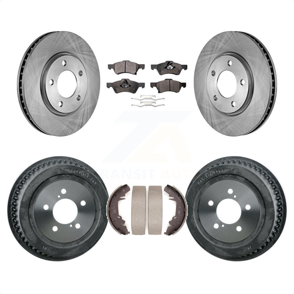 Front Rear Disc Brake Rotors Semi-Metallic Pads And Drum Kit For Dodge Chrysler Town & Country Grand Caravan K8F-103373 by Transit Auto