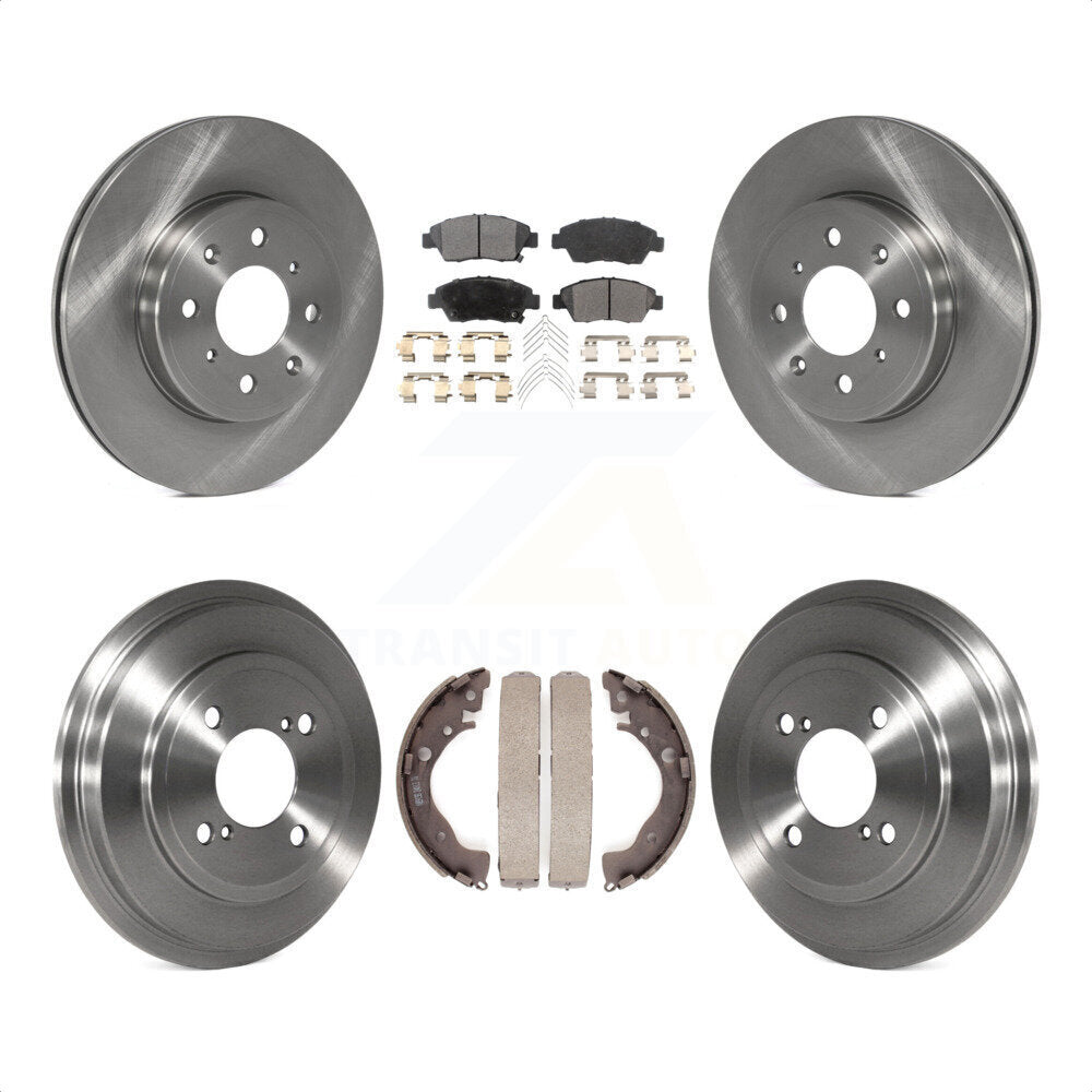 Front Rear Disc Brake Rotors Semi-Metallic Pads And Drum Kit For 2015-2020 Honda Fit K8F-103379 by Transit Auto