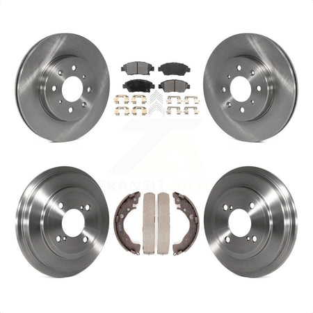 Front Rear Disc Brake Rotors Semi-Metallic Pads And Drum Kit For 2015-2020 Honda Fit K8F-103379 by Transit Auto