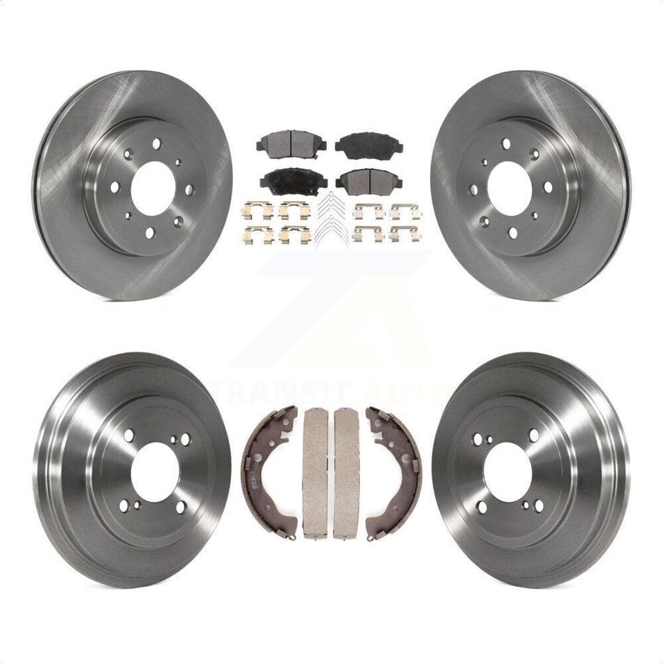 Front Rear Disc Brake Rotors Semi-Metallic Pads And Drum Kit For 2015-2020 Honda Fit K8F-103379 by Transit Auto