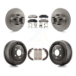 Front Rear Disc Brake Rotors Hub Assembly Semi-Metallic Pads And Drum Kit For Ford Ranger With 10" Diameter K8F-103394