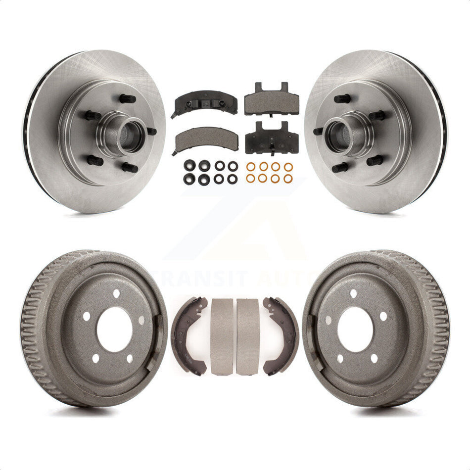 Front Rear Disc Brake Rotors Hub Assembly Semi-Metallic Pads And Drum Kit For 1988-1991 C1500 Chevrolet GMC K8F-103415 by Transit Auto