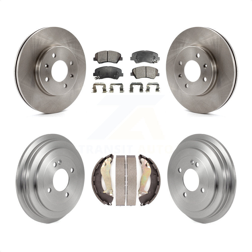 Front Rear Disc Brake Rotors Semi-Metallic Pads And Drum Kit For 2012-2017 Hyundai Accent K8F-103433 by Transit Auto