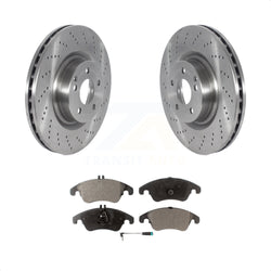 Front Disc Brake Rotors And Semi-Metallic Pads Kit For Mercedes-Benz C250 E400 E550 K8F-103466
