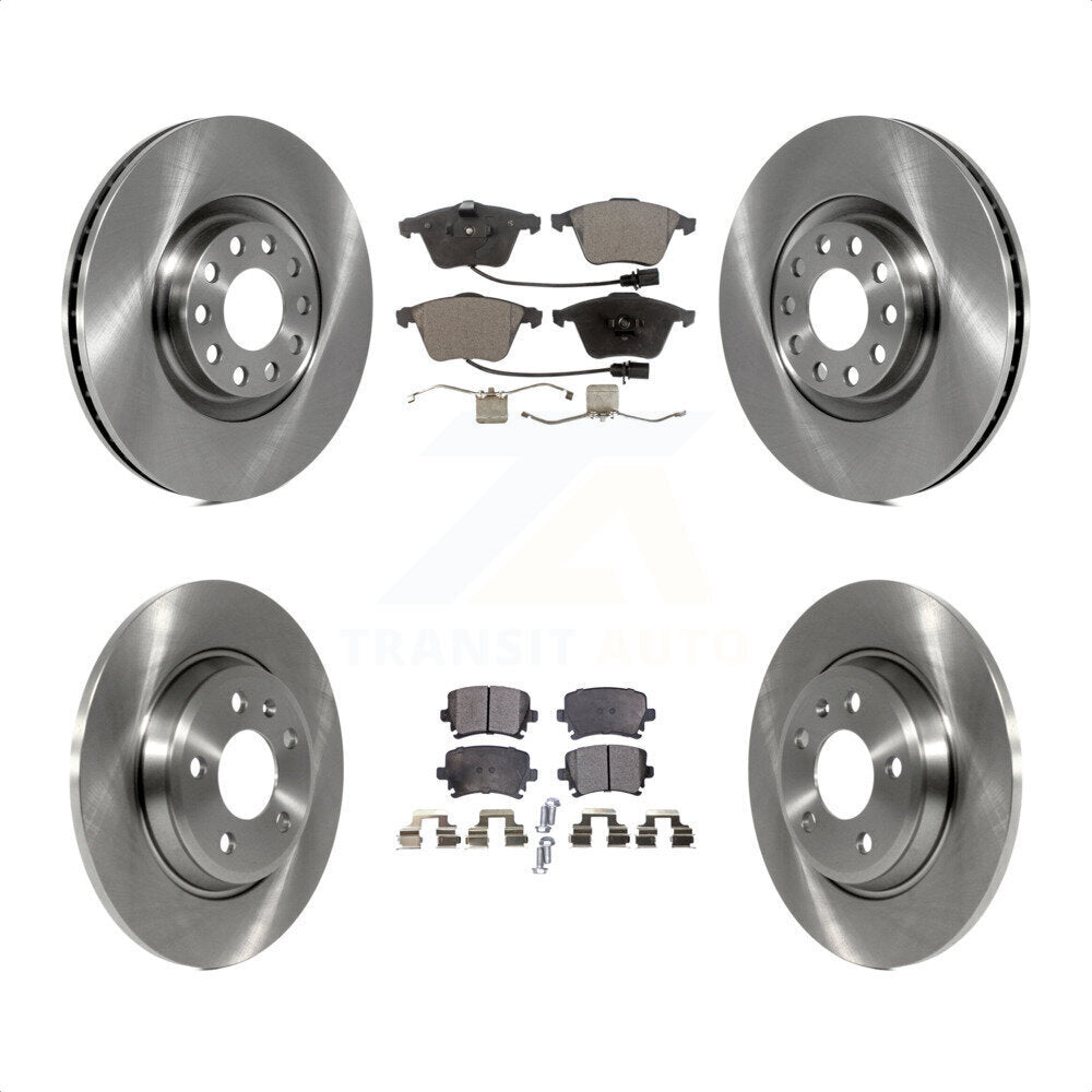 Front Rear Disc Brake Rotors And Semi-Metallic Pads Kit For 2009 Audi A4 Quattro Convertible With 300mm Diameter Rotor K8F-103472 by Transit Auto