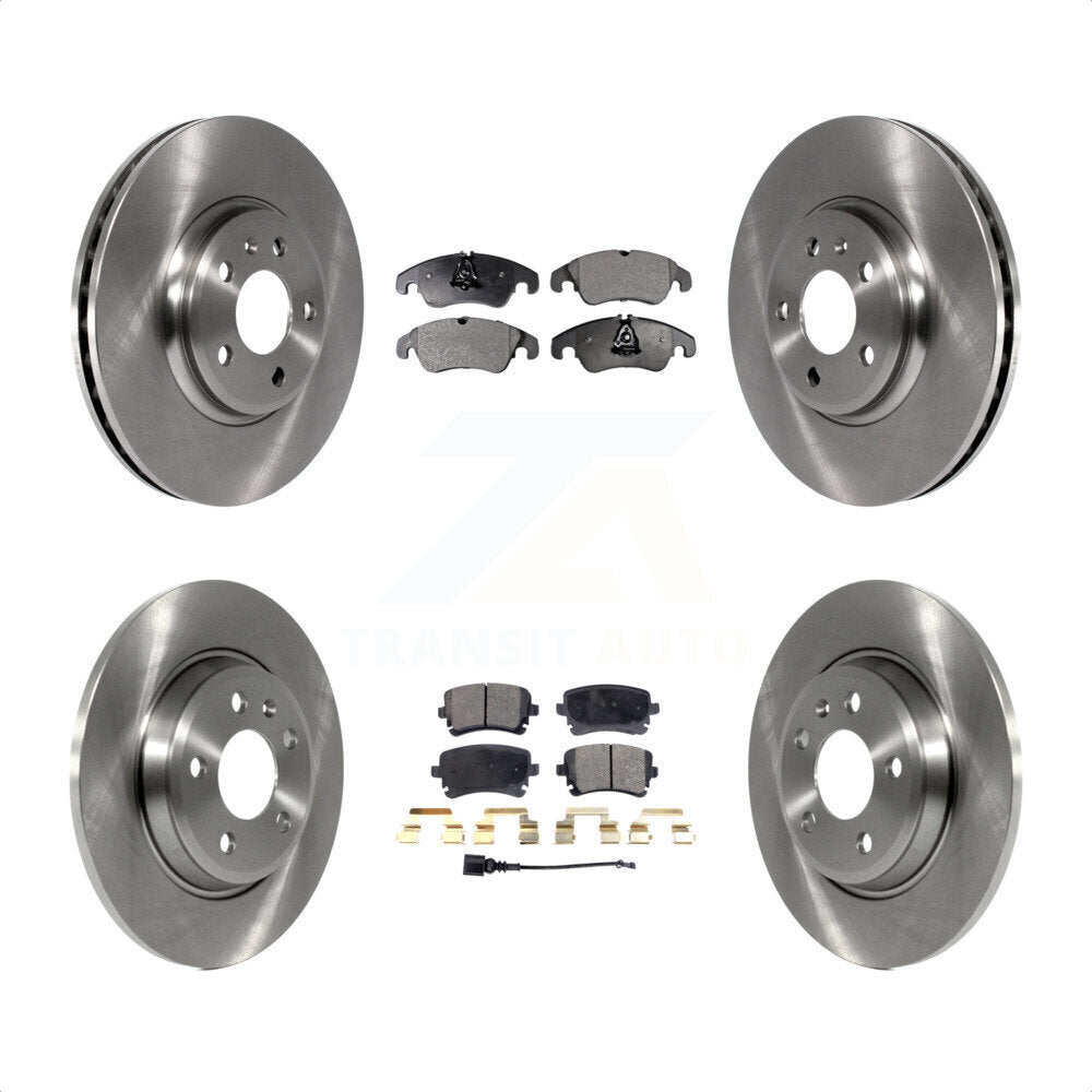 Front Rear Disc Brake Rotors And Semi-Metallic Pads Kit For 2013 Audi A4 allroad K8F-103489 by Transit Auto