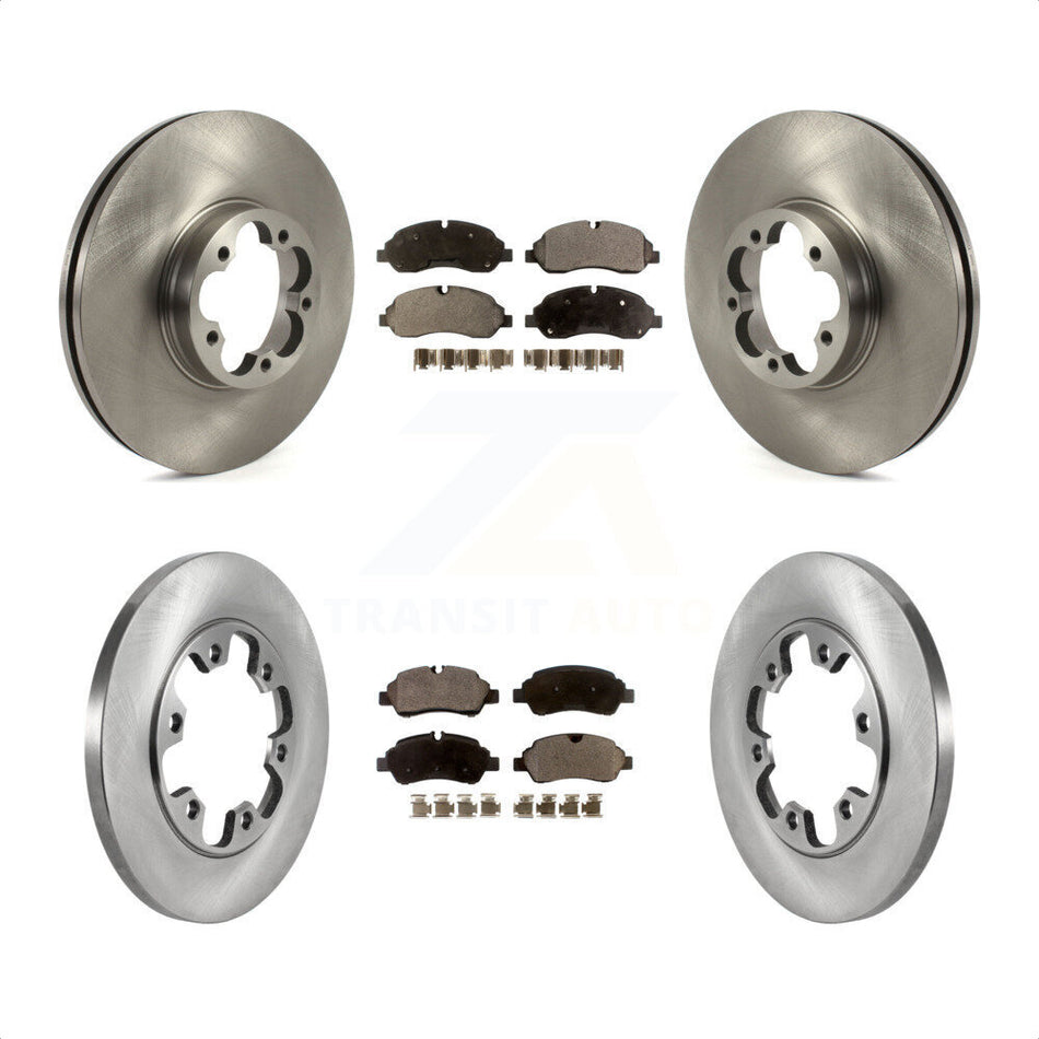 Front Rear Disc Brake Rotors And Semi-Metallic Pads Kit For 2015-2019 Ford Transit-350 HD With 6 Lug Wheels K8F-103497 by Transit Auto