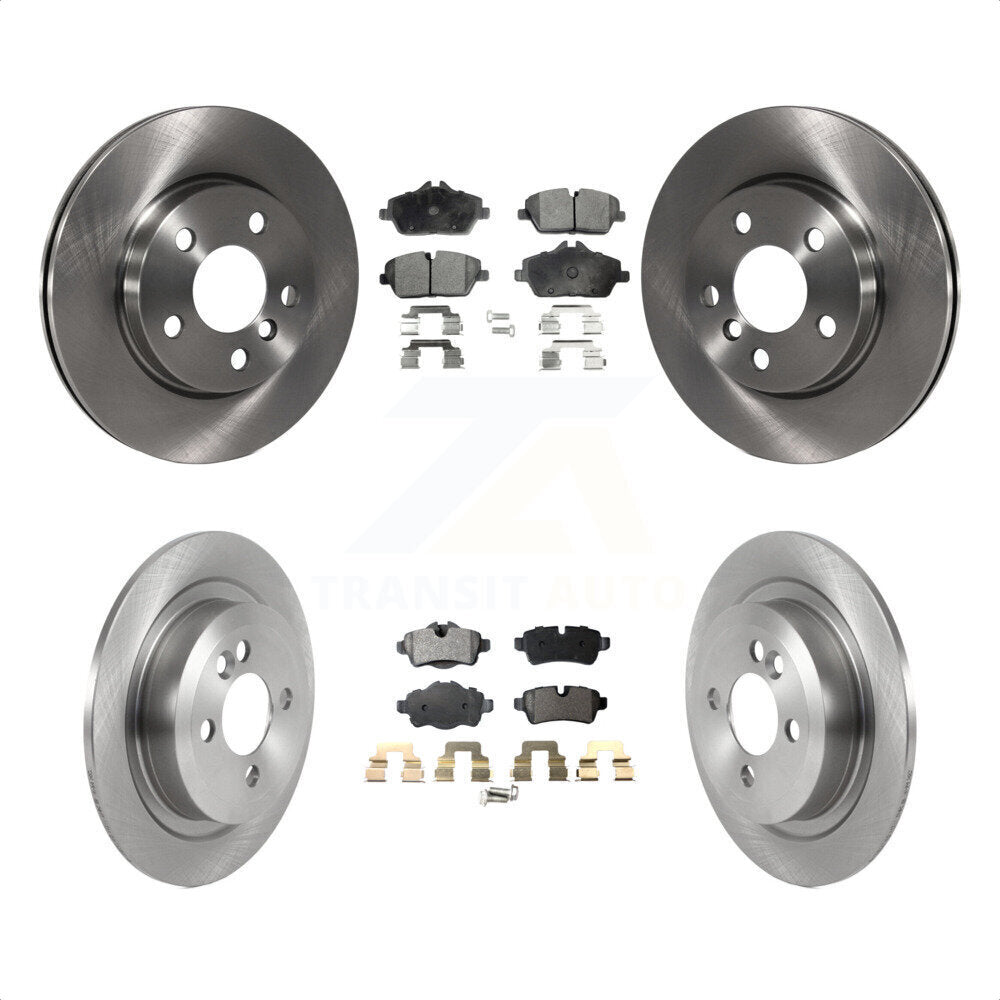 Front Rear Disc Brake Rotors And Semi-Metallic Pads Kit For 2014 Mini Cooper John Works/John Works Clubman/Coupe Works/Roadster K8F-103503 by Transit Auto