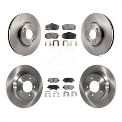 Front Rear Disc Brake Rotors And Semi-Metallic Pads Kit For Kia Soul EV K8F-103506