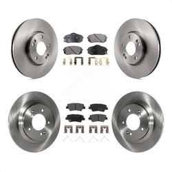 Front Rear Disc Brake Rotors And Semi-Metallic Pads Kit For 2016 Kia Soul EV From Chassis VIN #160921 K8F-103507