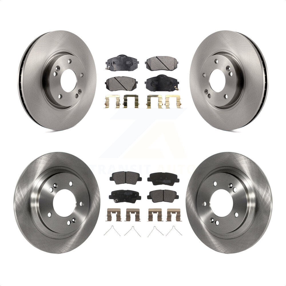 Front Rear Disc Brake Rotors And Semi-Metallic Pads Kit For 2016 Kia Soul EV From Chassis VIN #160921 K8F-103507 by Transit Auto