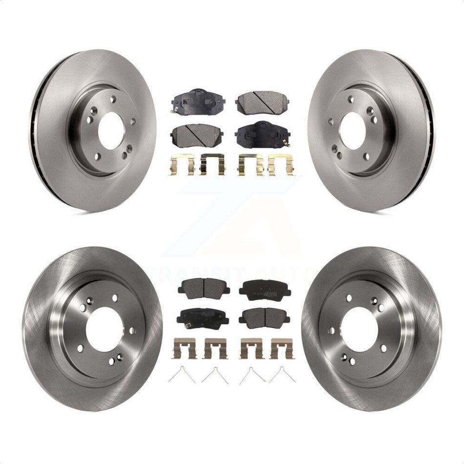 Front Rear Disc Brake Rotors And Semi-Metallic Pads Kit For 2016 Kia Soul EV From Chassis VIN #160921 K8F-103507 by Transit Auto