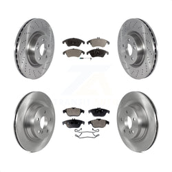 Front Rear Disc Brake Rotors And Semi-Metallic Pads Kit For 2010-2011 Mercedes-Benz E550 Coupe With 320mm Diameter Rotor K8F-103511
