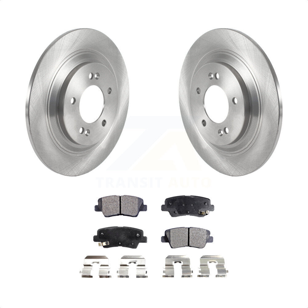 Rear Disc Brake Rotors And Semi-Metallic Pads Kit For 2017 Kia Cadenza Limited Technology With Electric Parking K8F-103530 by Transit Auto